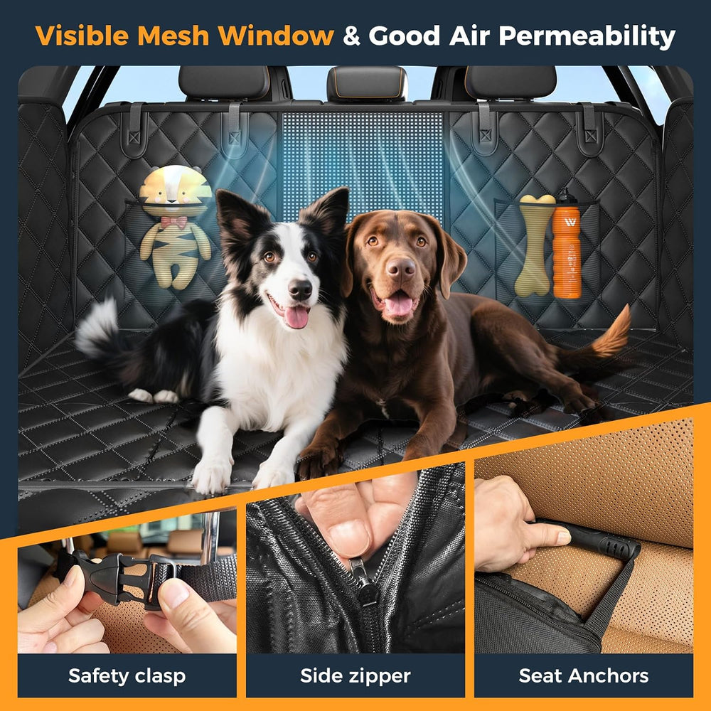 Dog Car Seat Cover for Back Seat, Hard Bottom Back Seat Extender for Dog
