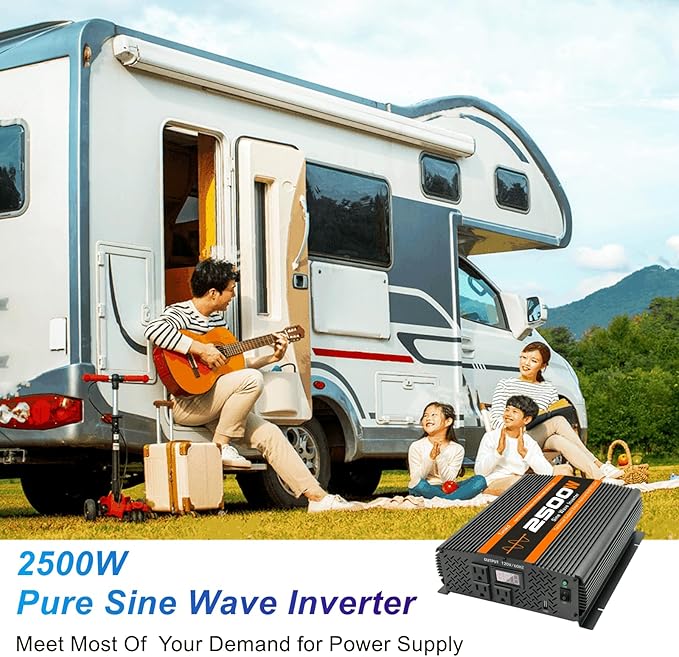 2500W Inverter Pure sine Wave RV Inverter Power Inverter 12V to 110