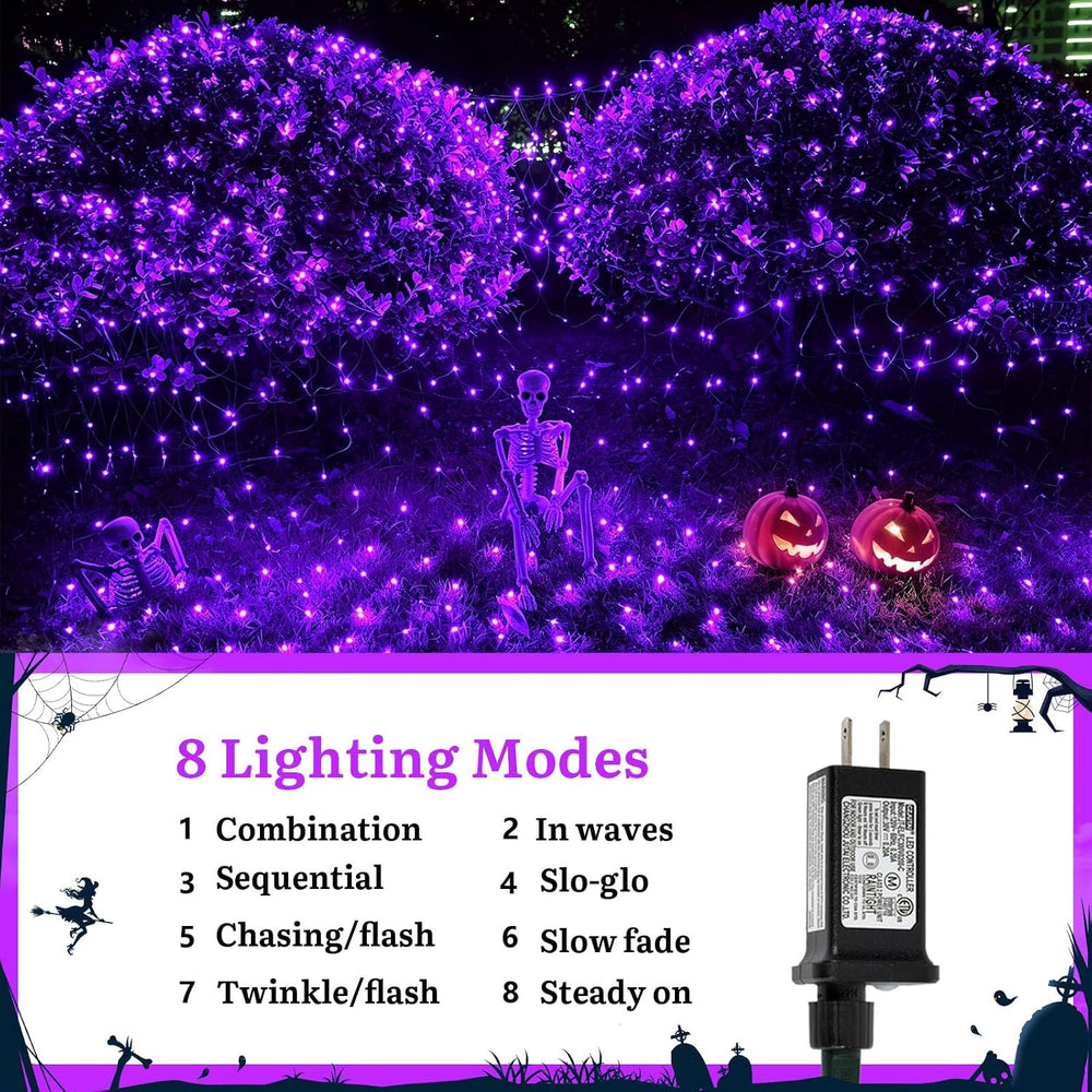 Purple Halloween Net Lights Outdoor Mesh Lights 12 * 5ft