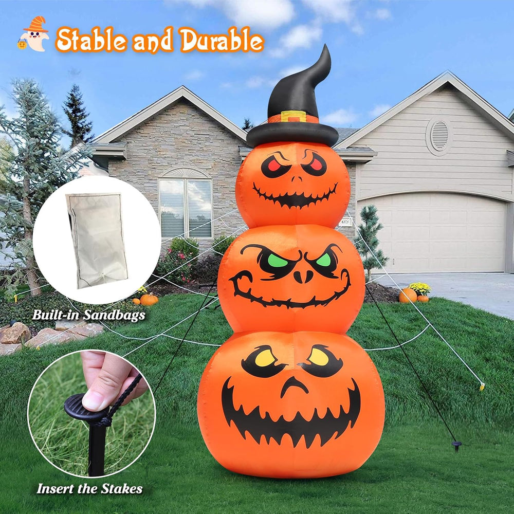 FunFanso 6 FT Halloween Inflatable Pumpkins Outdoor Yard Decorations, Blow up...
