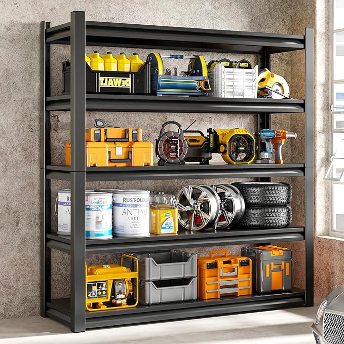48" W Garage Shelving Unit, Garage Storage Shelves 3000LBS Heavy Duty Sh...