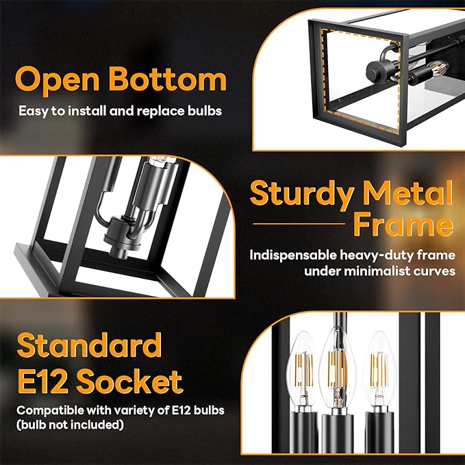 20" Large Dusk to Dawn Exterior Wall Light Fixture 3-Light, Waterproof M...