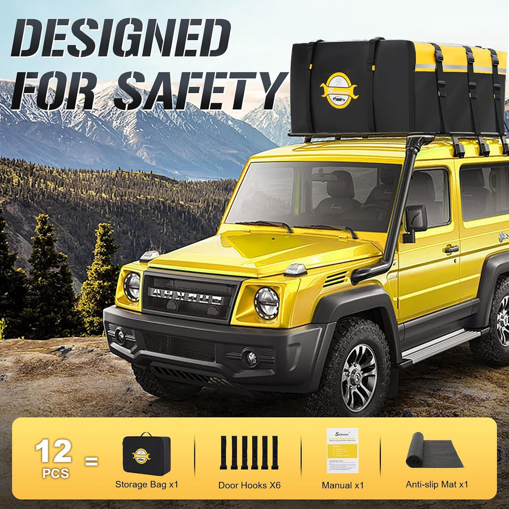 Sailnovo Car Rooftop Cargo Carrier Bag 20 Cubic, PVC Vehicle Soft-Shell Car T...