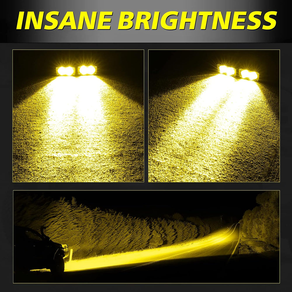 Amber LED Pods 3 Inch 40W Spot CREE LED Off Road Driving Lights