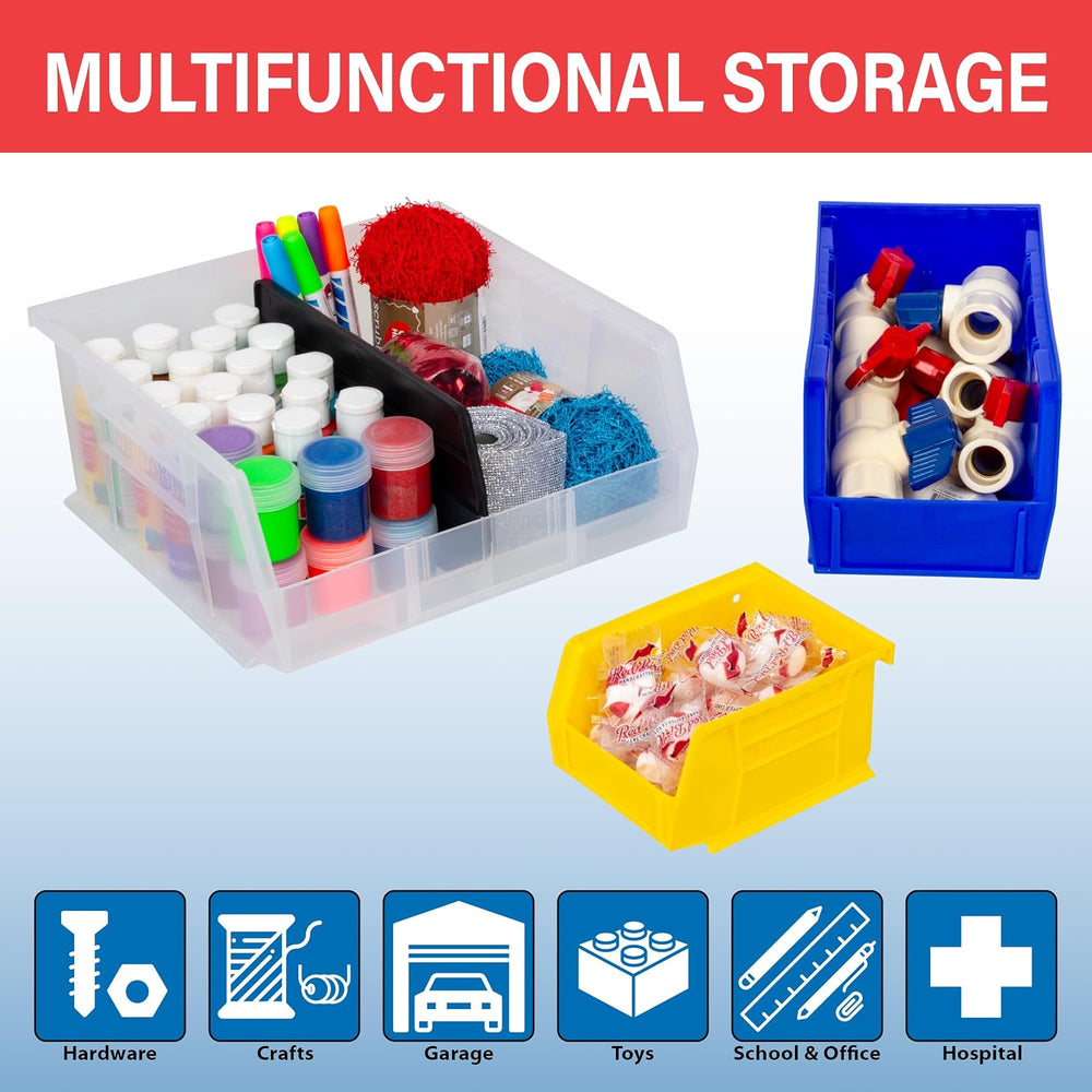 Akro-Mils 30235 AkroBins Plastic Storage Bins, 11"x11"x5", Red...