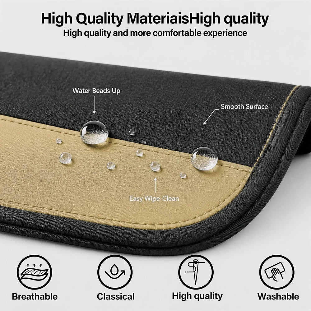 HChengkikz Front Car Seat Cover, Neoprene, Waterproof (Black + Beige)