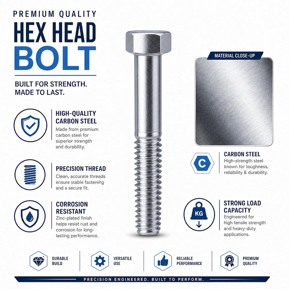 HKlanyue100-Pack Shopping Cart Wheel Axle Bolts, 5/16"-18 x 2.16 Partial...