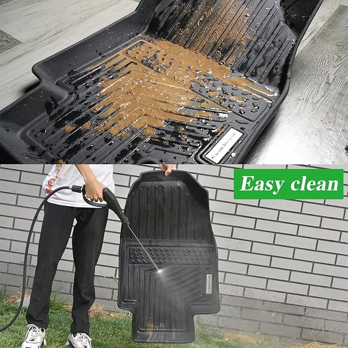 Floor Mats for Ford F-150 SuperCrew Cab 2010-2014, All-Weather Custom Fit (3-...