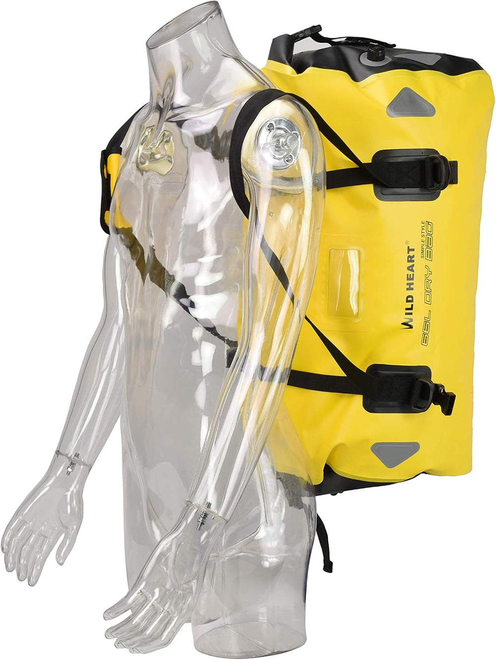 WILD HEART Waterproof Motorcycle Duffel Dry Bag, Yellow, 100L