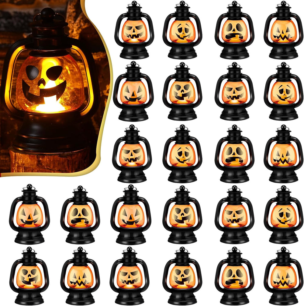 ROCEEI 24 Pcs Halloween Mini Pumpkin Lantern 3.54" Jack O Lantern