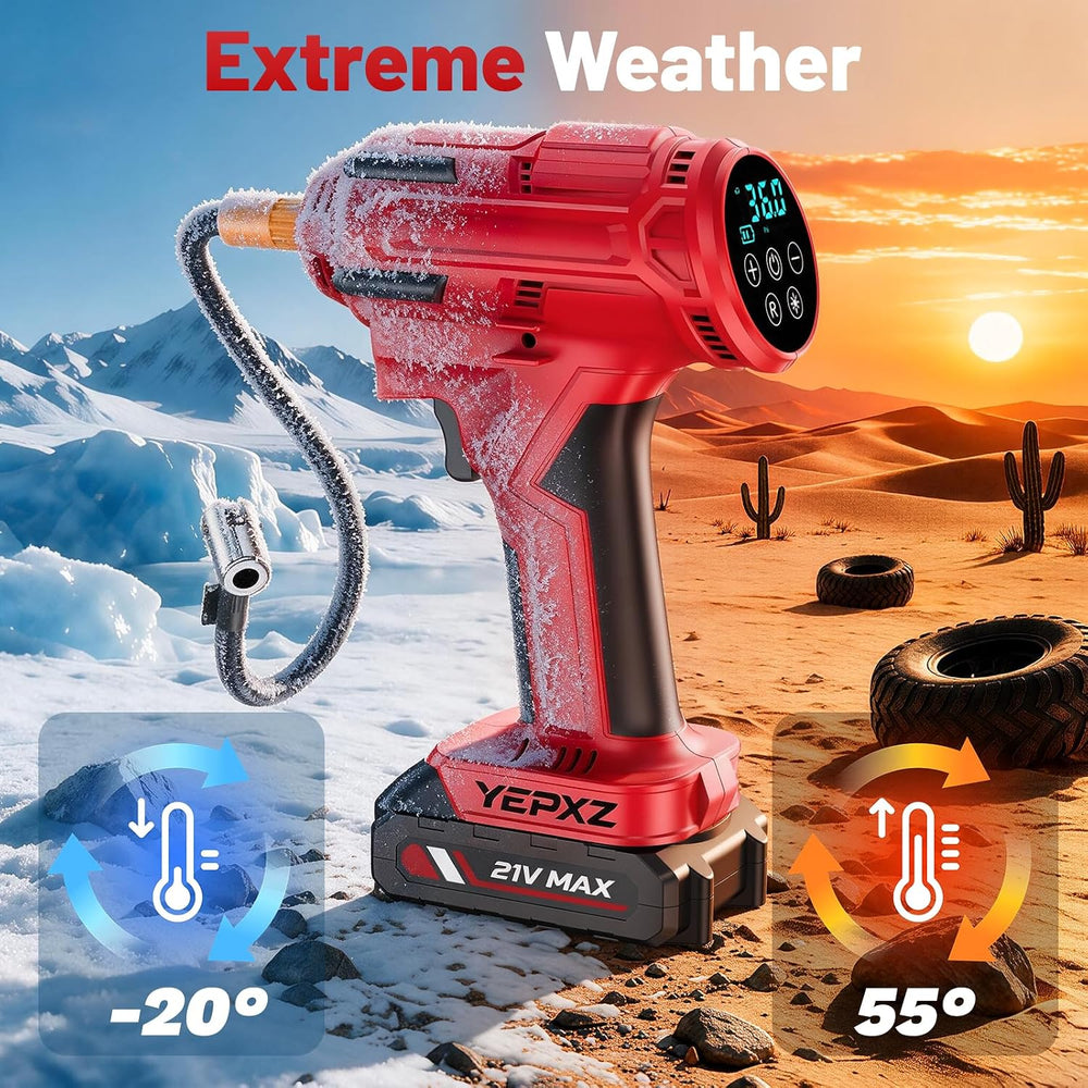 Tire inflator Portable Air Compressor - 160PSI &21V Battery Tire Pump