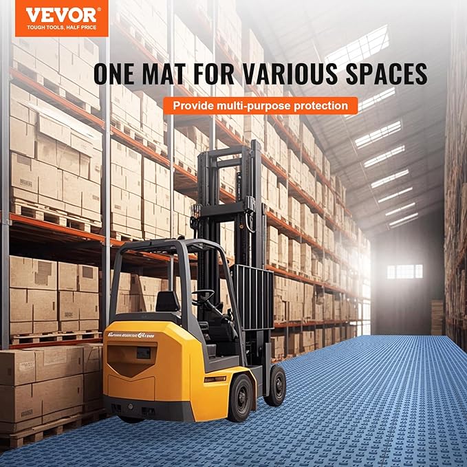 VEVOR Interlocking Garage Floor Covering Tiles, 50 Pack, Non-Slip Double-Sided