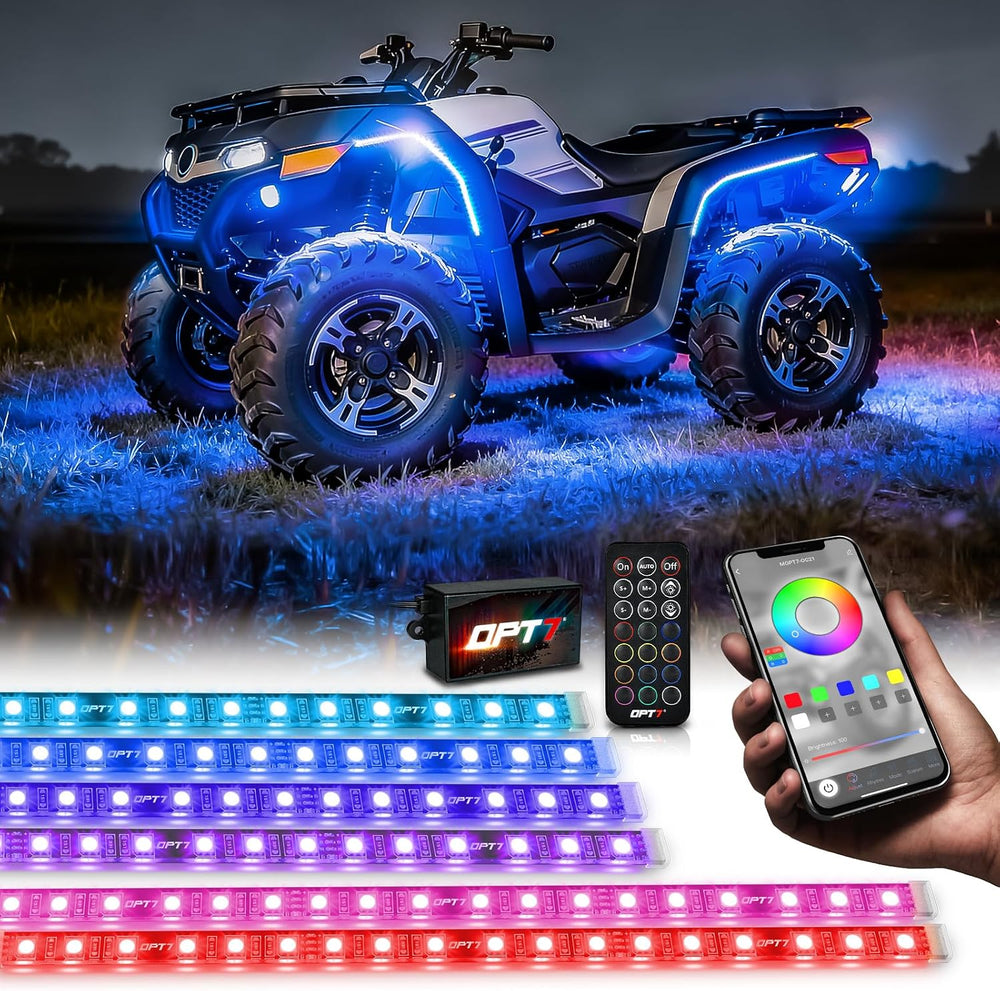 OPT7 Aura RGB LED Light Kit for Motorcycle, ATV, UTV & Snowmobile | App &...