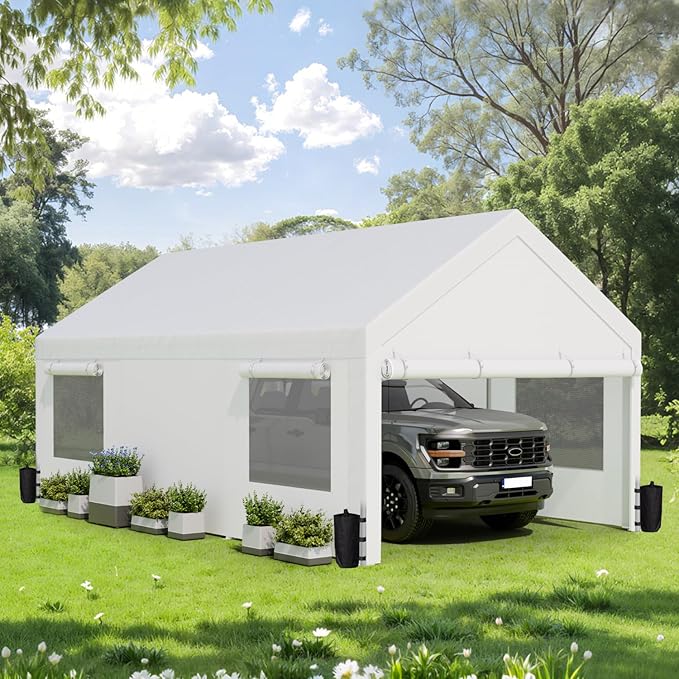 JAMFLY 12x20 ft Heavy Duty Carport