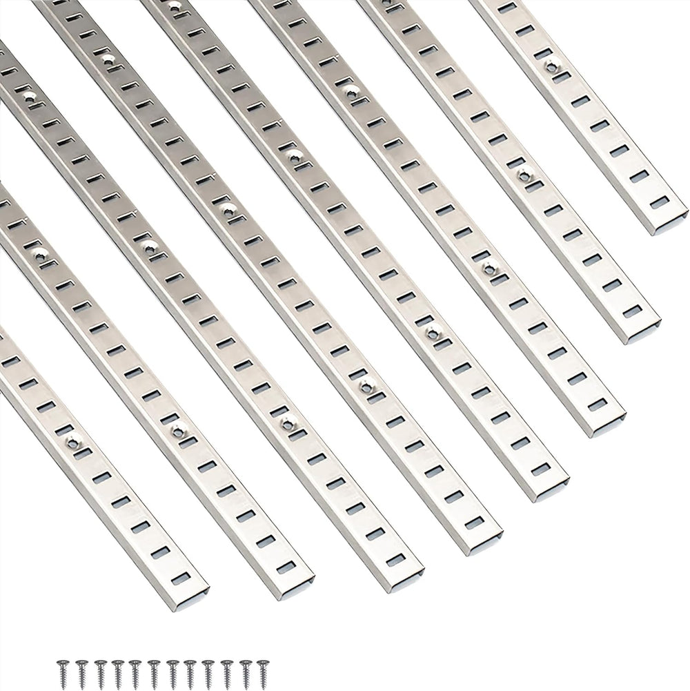 Adjustable Shelf Bracket 40 Inch 8 Pack Silver Shelf Pilaster Strips Shelf Ra...