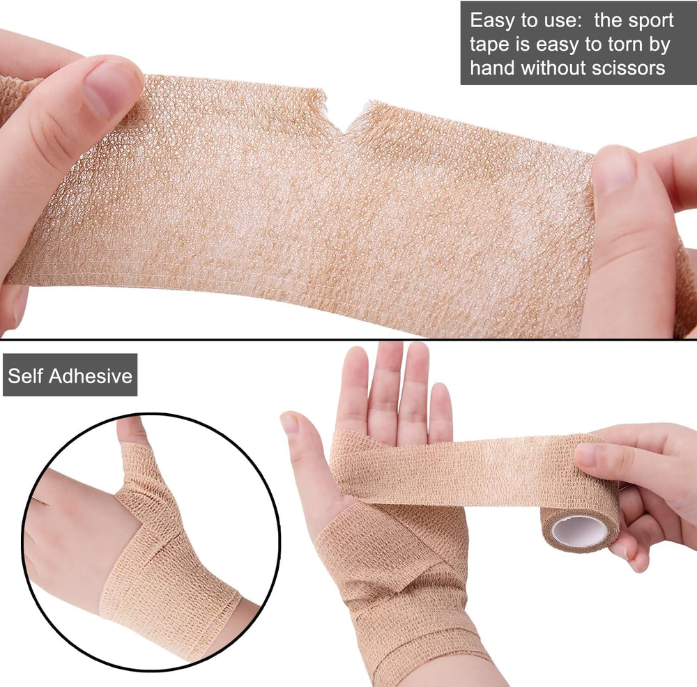 BQTQ 50 Rolls Self Adhesive Bandage Wrap 2 inch Self Adherent Tape(Rainbow)