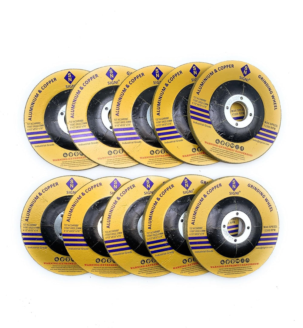 SIGNI Aluminum Grinding Wheel 5 inch for Aluminum Copper Non-Ferrous 10 Pack ...