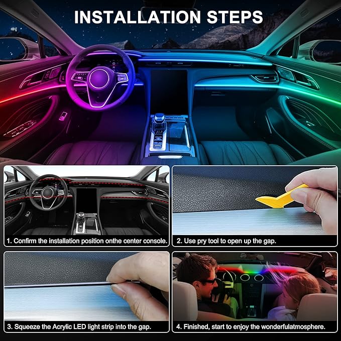 Dream+Color Acrylic Interior Car LED Strip Light