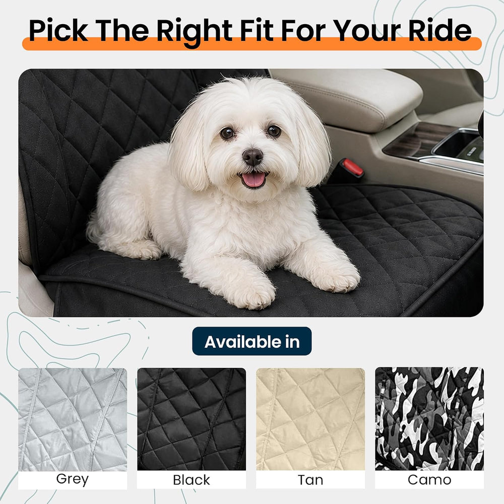 4Knines Heavy Duty Front Bucket Seat Cover for Dogs, Waterproof, Black