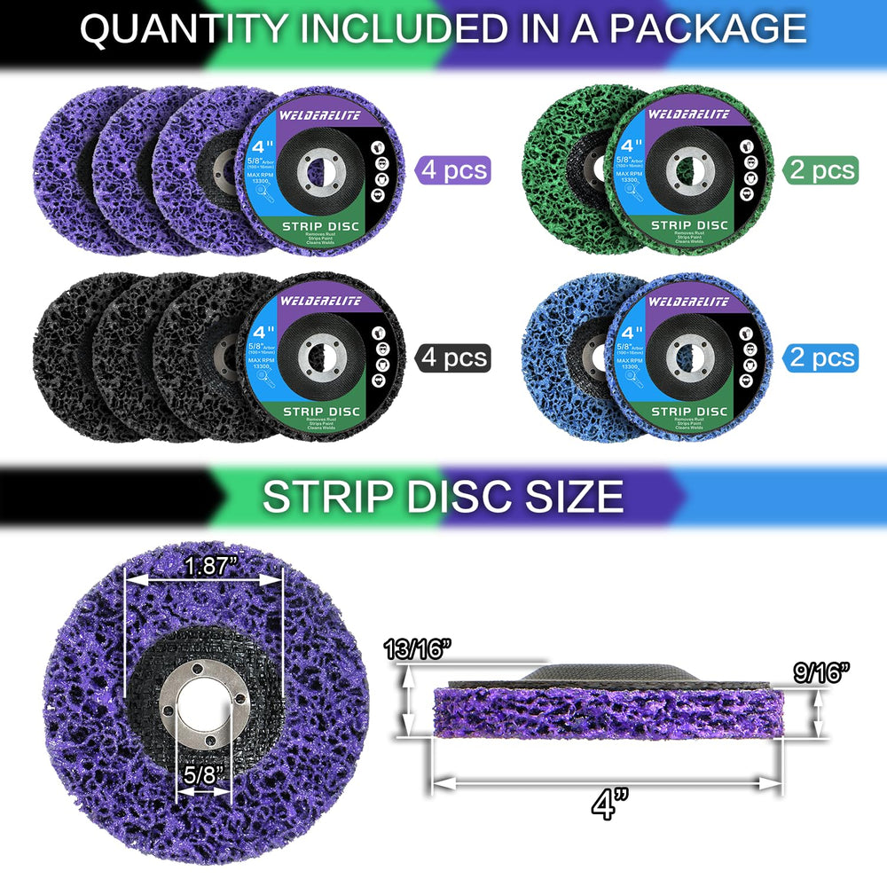 12 Pack 4 Kinds Paint Strip Discs 4" x5/8" Angle Grinder Stripper W...