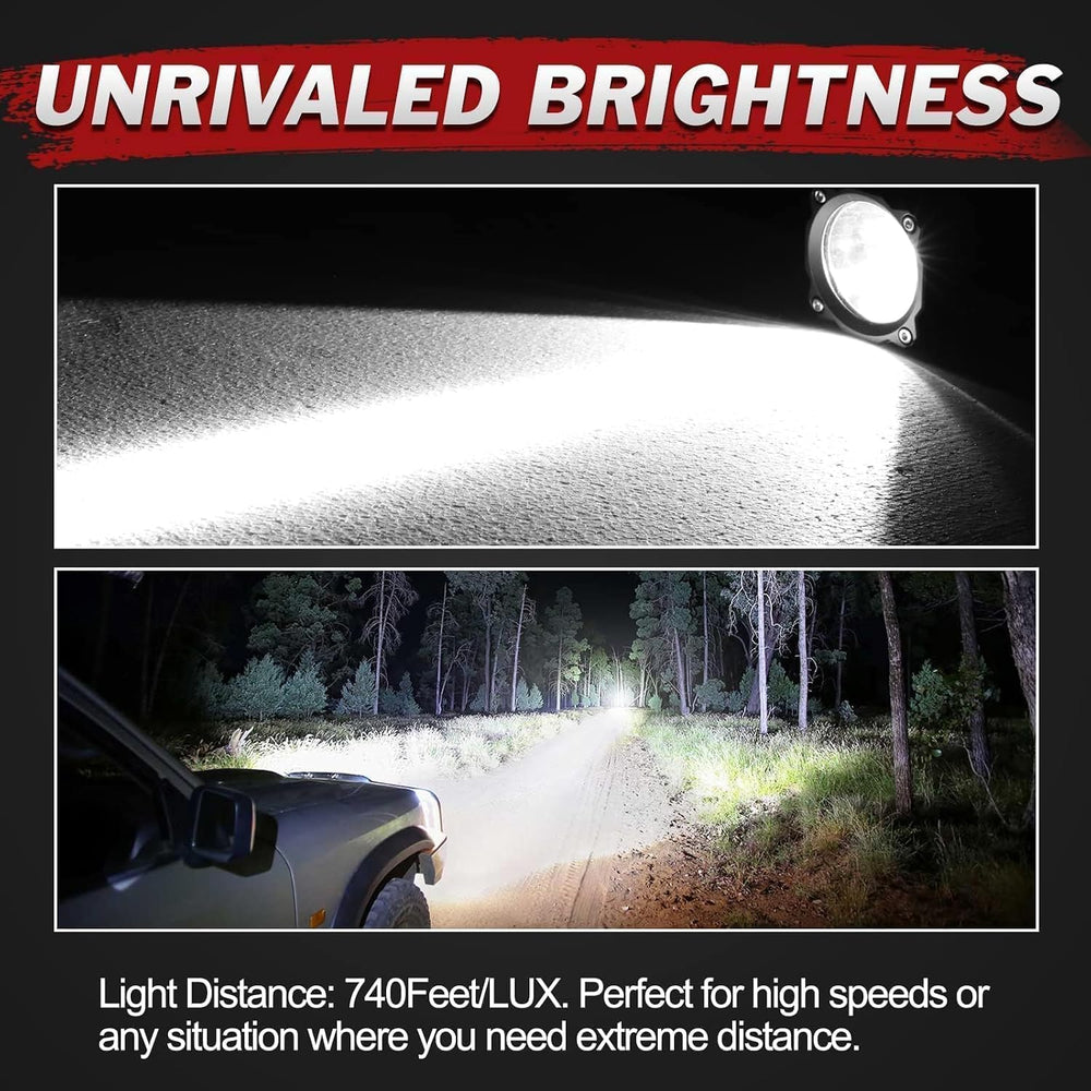 Round LED Fog Light Pods 50W 2PCS Spot LED Off Road Lights Ditch LED Pods