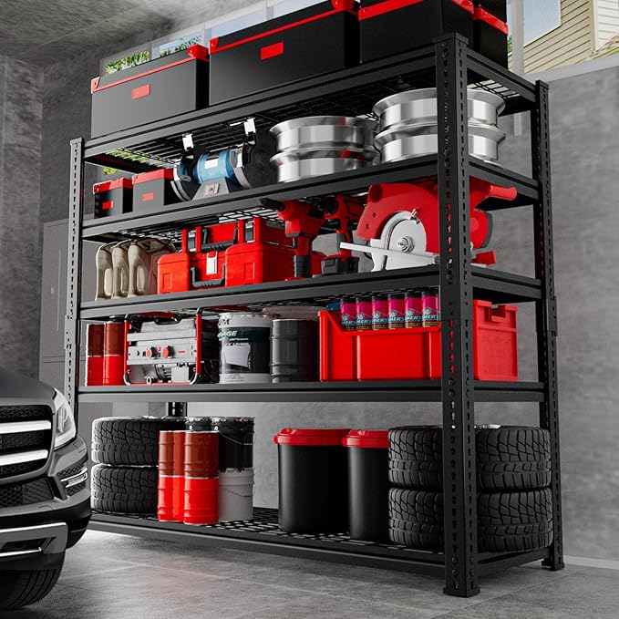 Storage Shelves, Garage Shelving Heavy Duty 2800 LBS Capacity, 5 Tier Utility