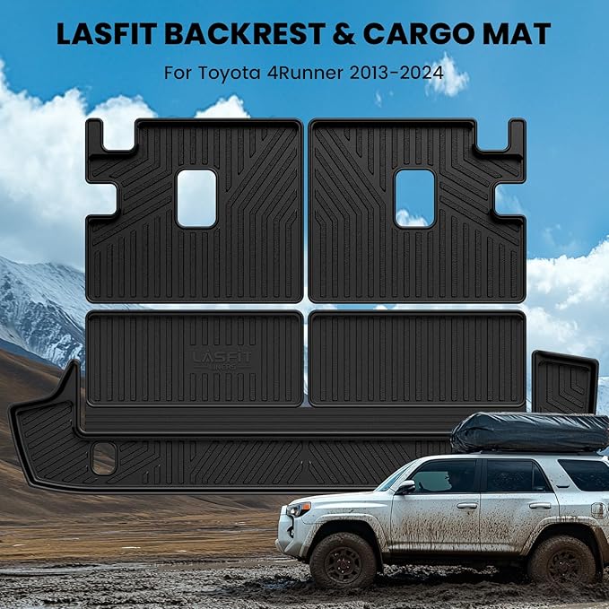 LASFIT Cargo & Backrest Mats for Toyota 4Runner 2013-2024, All Weather Cu...