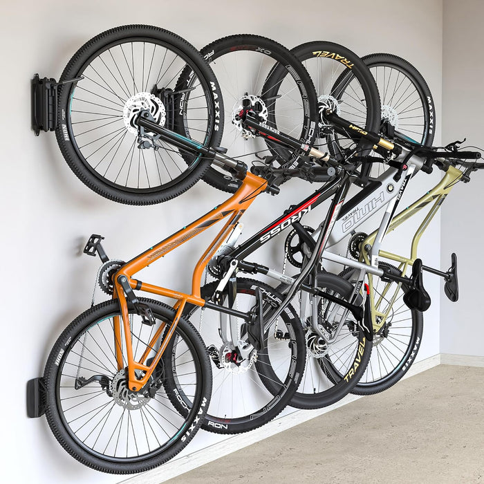 monTEK Swivel Bike Wall Mount – 4 Pack Garage Bike Hanger & Space-Saving
