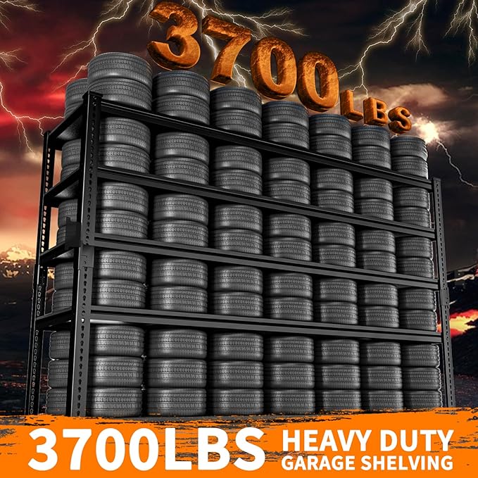 Storage Shelves Heavy Duty 2 PCS, 5-Tier Adjustable Metal Industrial Utility