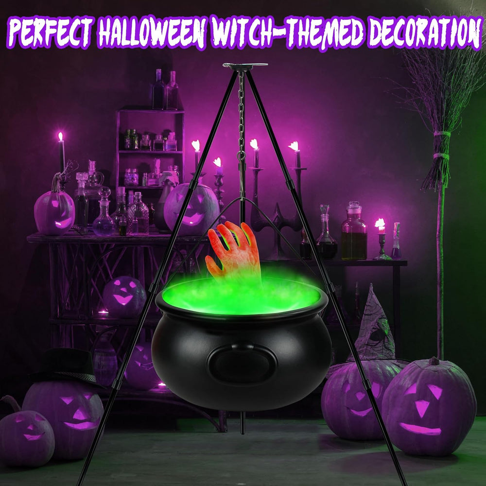 Halloween Decorations Outdoor, 12.6” Large Witches Cauldron Kettle on Tripod ...