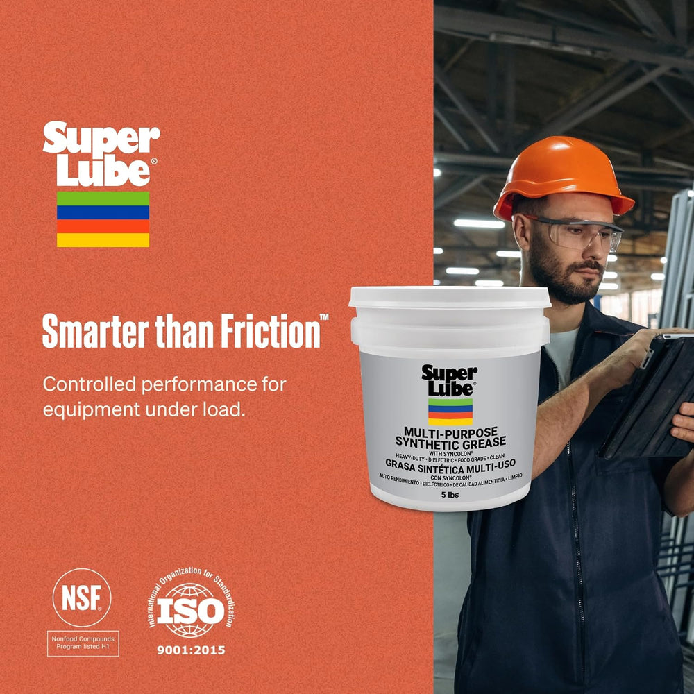 Super Lube 41050 Synthetic Grease (NLGI 2), 5 lb Pail, Translucent White