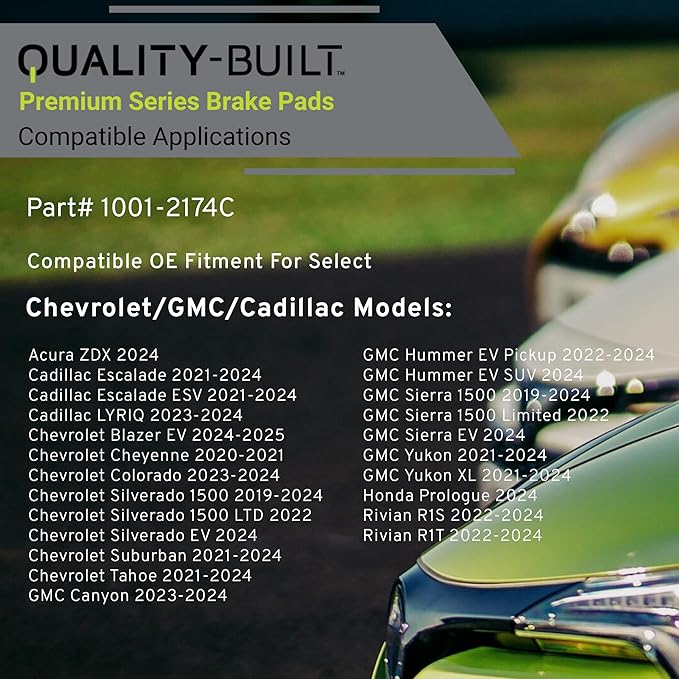 Premium Ceramic Rear Brake Pads Compatible