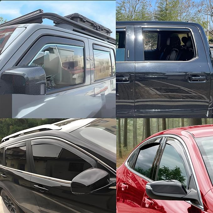 in-Channel Window Visor Deflector Compatible (4Pcs)