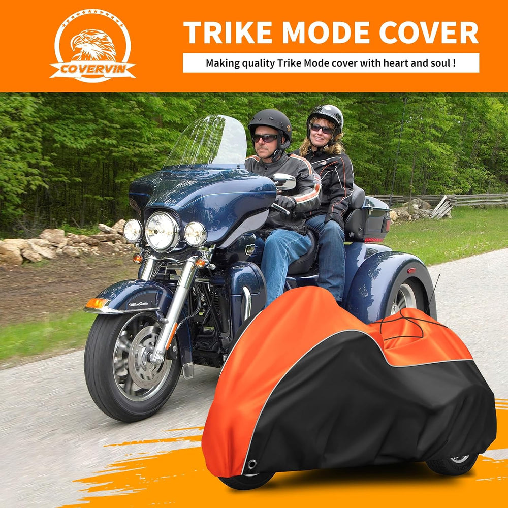 COVERVIN Trike Cover, Waterproof 3 Wheel Motorcycle Cover for Harley Honda Go...