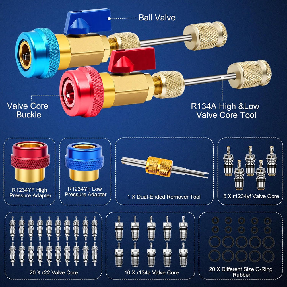 AC Schrader Valve Core Removal Tool,60pcs Air Condition Schrader Valve Remove...