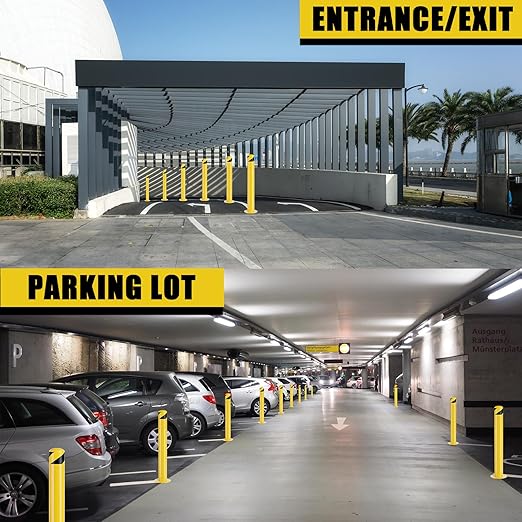 Safety Bollard Post, 36 Inch Height Steel Bollards, 4.5 Inch Diameter Parking...