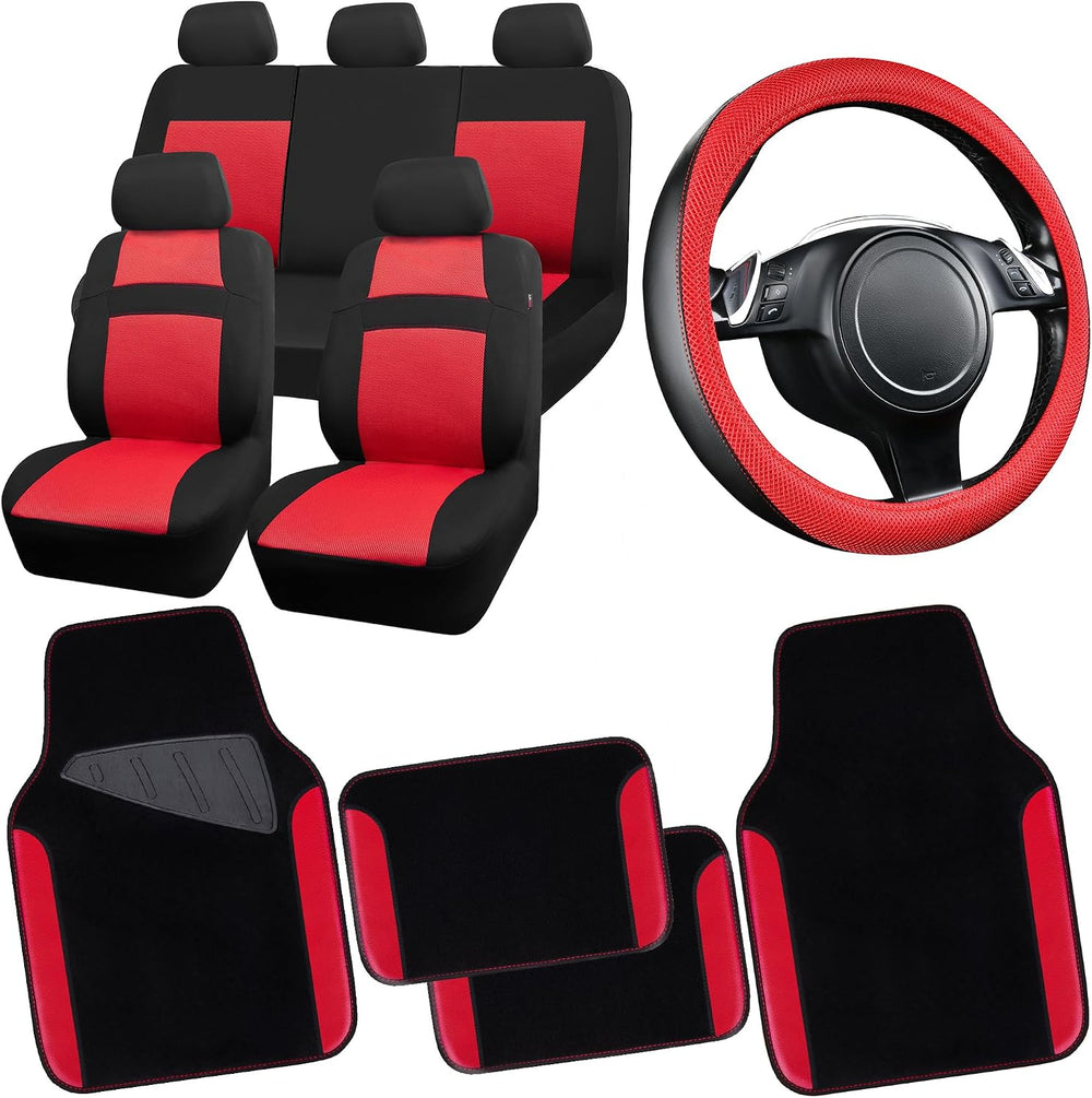 CAR PASS 3D Air Mesh Car Seat Covers Full Sets w/5mm Sponge, 4Pcs Waterproof ...