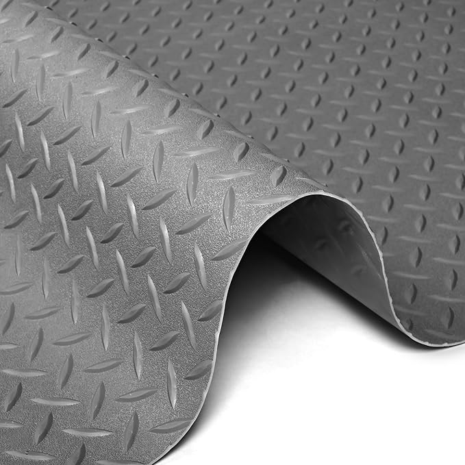 Nisorpa Garage Floor Rubber Mat, 4Ft x 8.2Ft Rubber Flooring Rolls, 1/8 Inch
