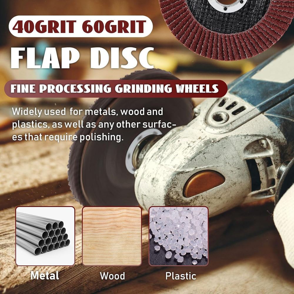 Landhoow 80 Pack Flap Discs 4 1/2 Inch for Angle Grinder 4.5 x 7/8 Inch Alumi...