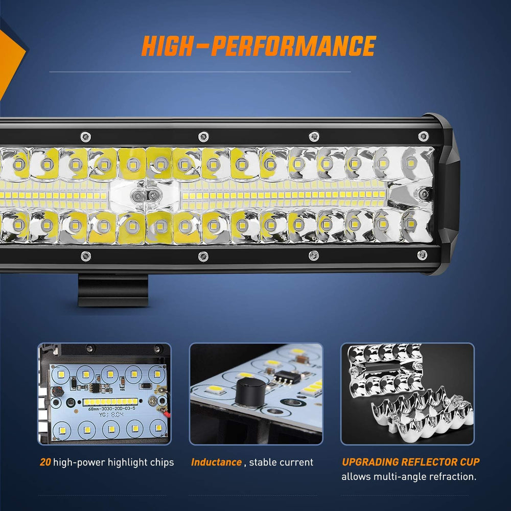Nilight ZH411-A 12Inch 12 Inch 300W Triple Row Flood Spot Combo 30000LM Led O...