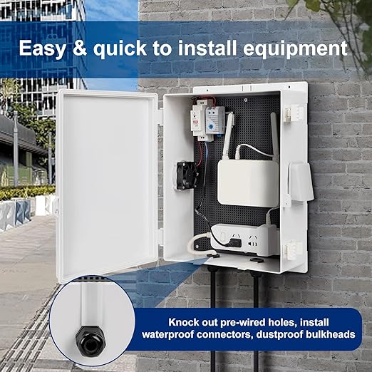 Outdoor Electrical Junction Box, ABS Water Resistant Enclosure