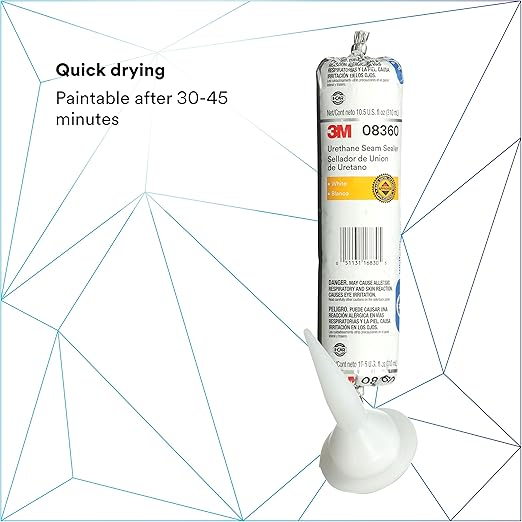 3M Urethane Seam Sealer, High Solids, Permanently Flexible, 310 mL/10.5 fl oz