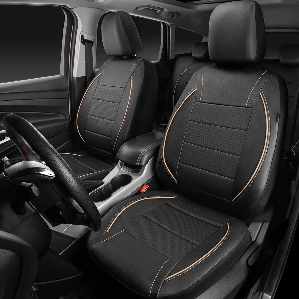 CAR PASS Universal FIT Piping Leather Car Seat Cover, for suvs,Van,Trucks,Air...