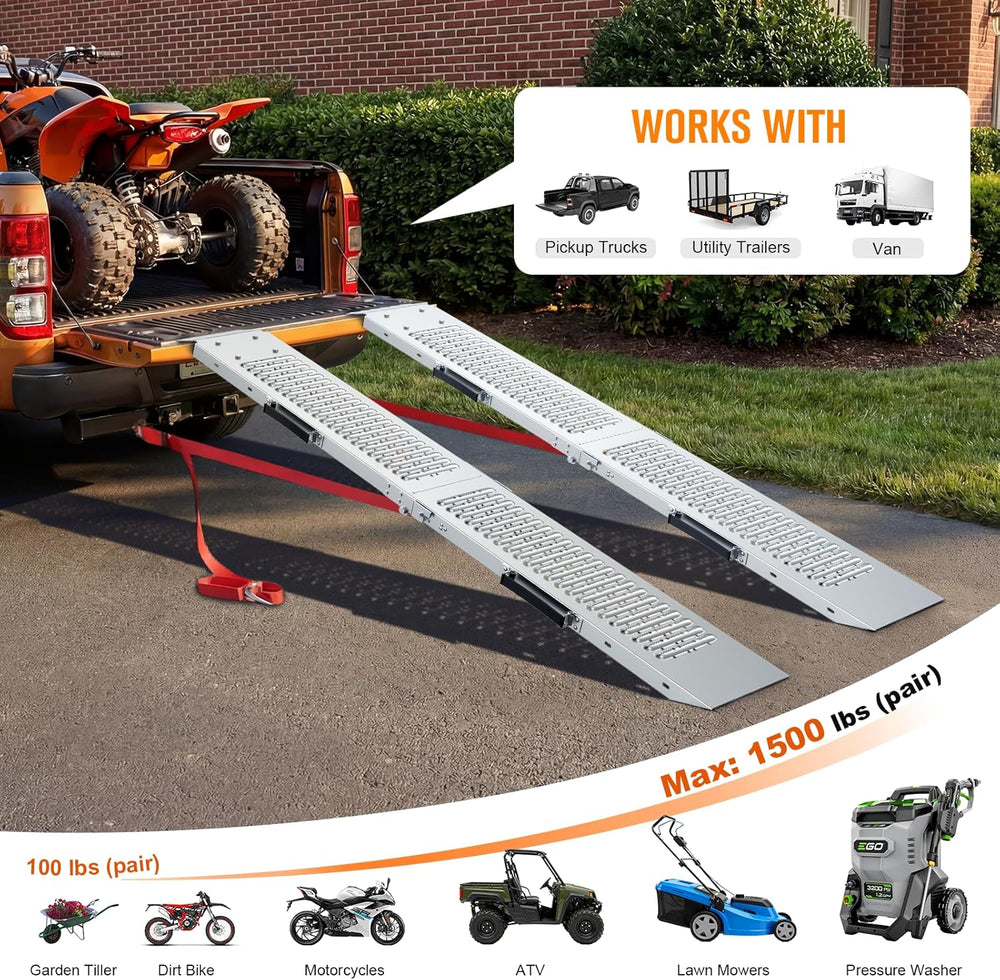 Truck Ramps 75" 1500 LBS 2 Pack, Extra Heavy Duty Loading Ramps for Lawn...