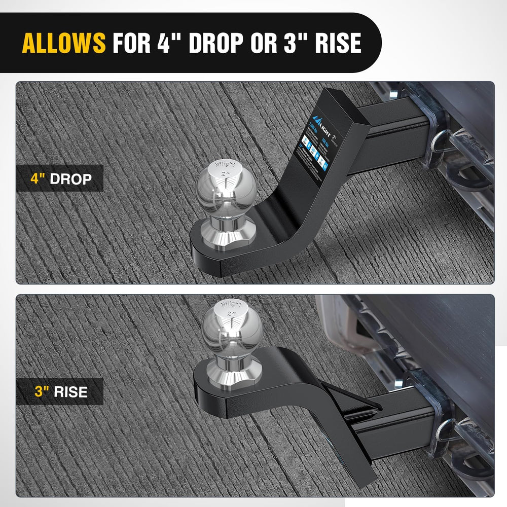 Nilight Trailer Hitch Ball Mount Fits 2" Receiver with 2" Ball 4&qu...