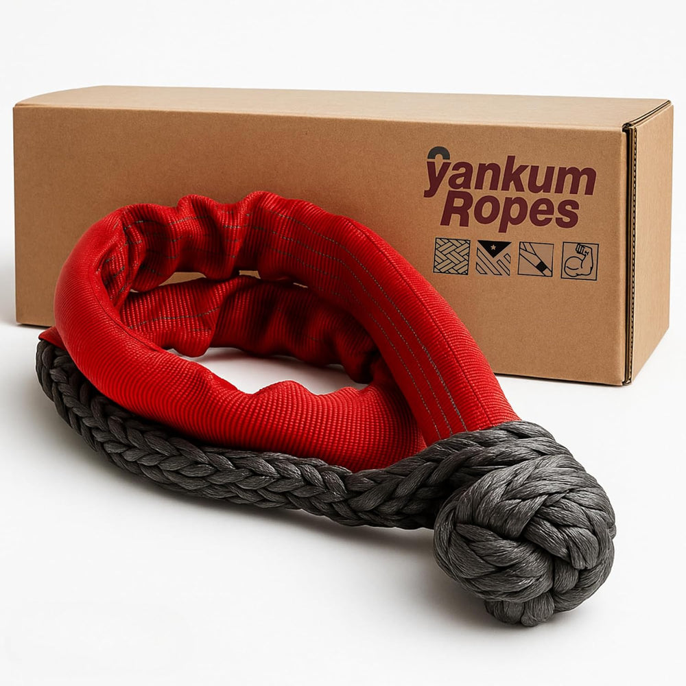 Yankum 7/16" Soft Shackle with Red Chafe Sleeve - Synthetic Recovery, He...