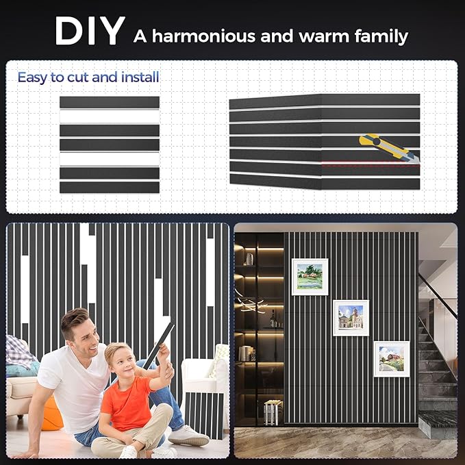 6 Pack 2-Layer Fold Soundproof Wall Panels, 0.9lb/ft³ High Density, 3D Acoustic