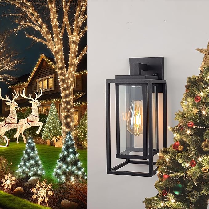 14" Outdoor Wall Light Fixtures Waterproofed Exterior Lantern W/Sturdy (...