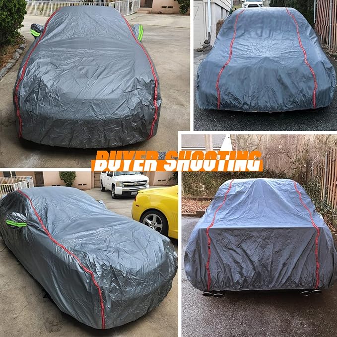 Breathable New Material, Waterproof Car Cover, Locks and Zipper Doors,