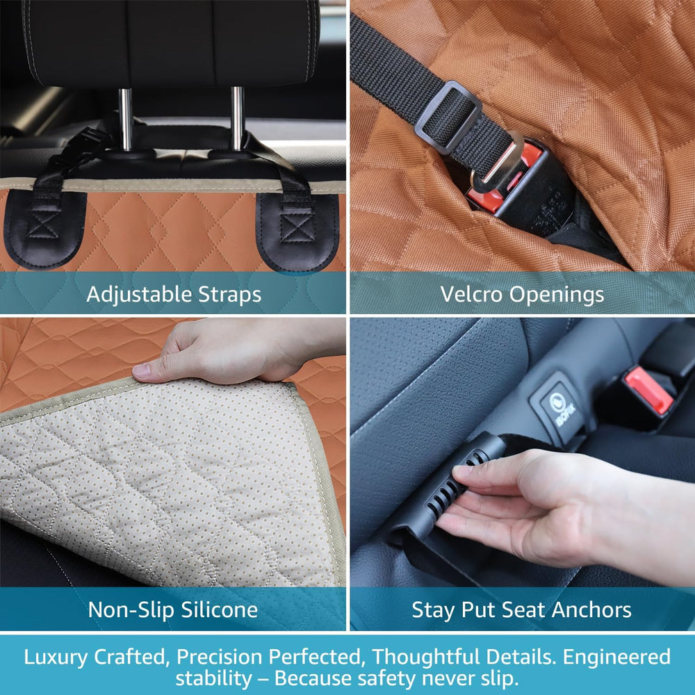 Lassie Dog Car Seat Covers for Back Seat with 2 Seat Belts, Universal Fit